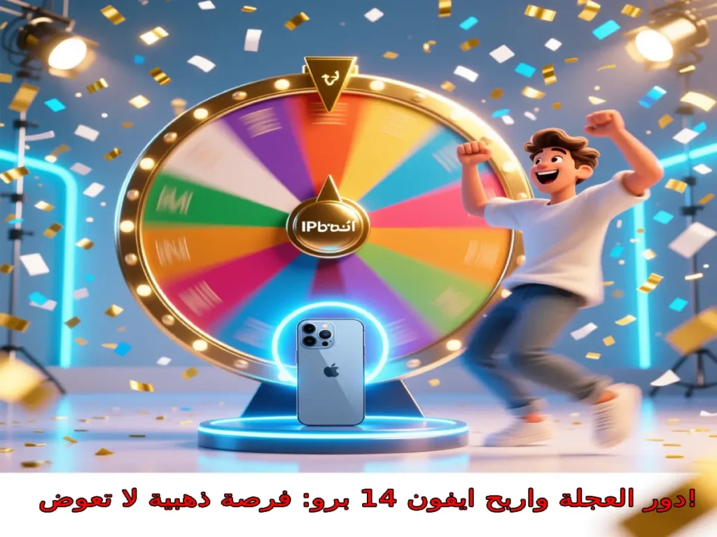 دور العجلة واربح ايفون 14 برو: فرصة ذهبية لا تعوض!