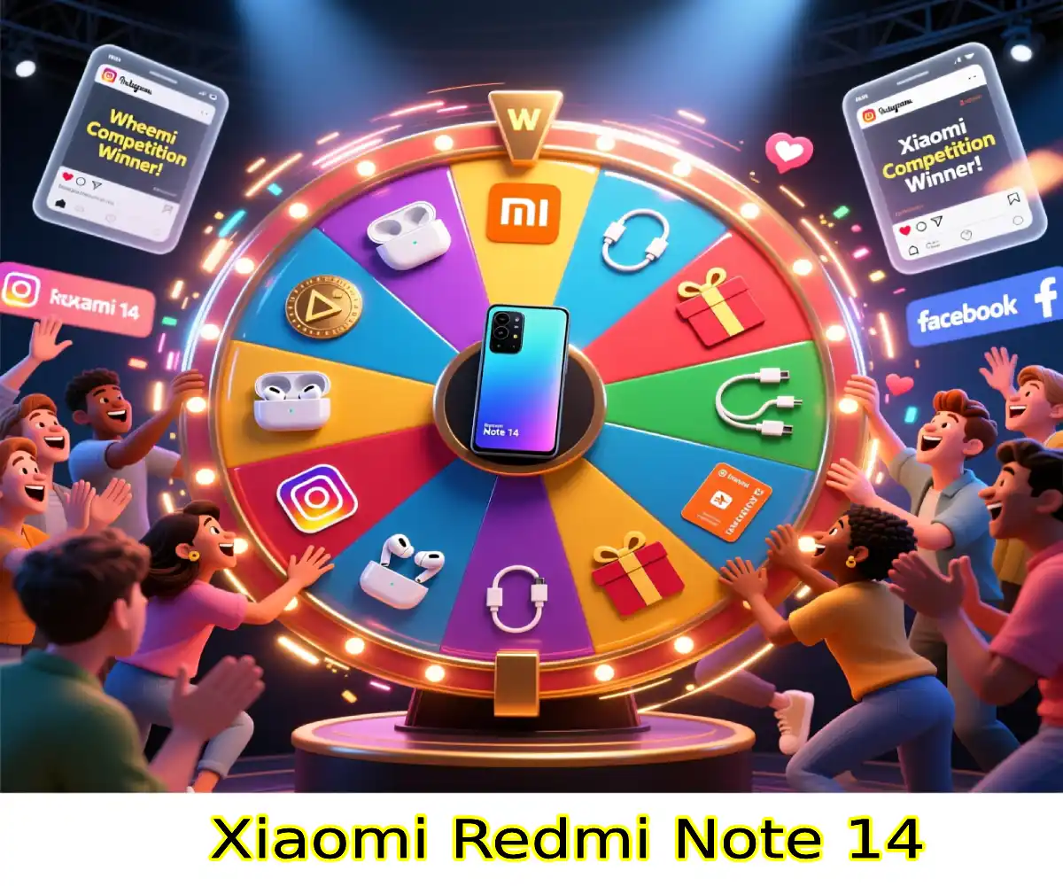 دور العجلة واربح هاتف Xiaomi Redmi Note 14