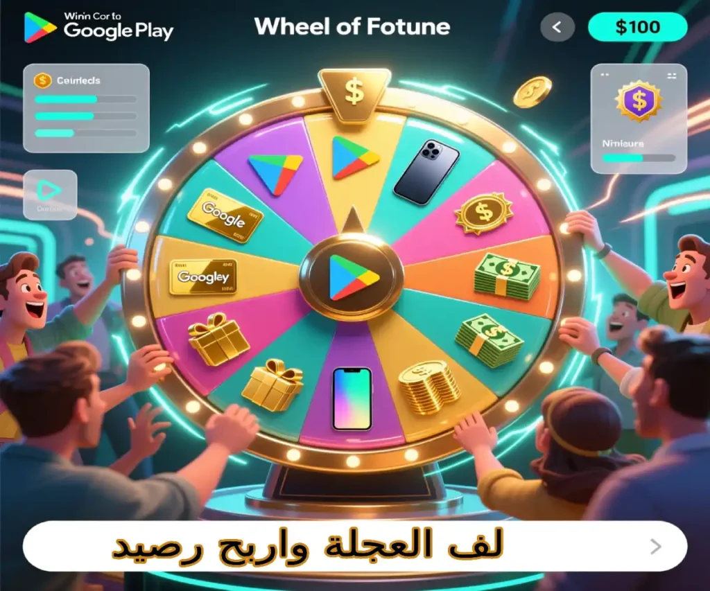 لف العجلة واربح رصيد Google Play