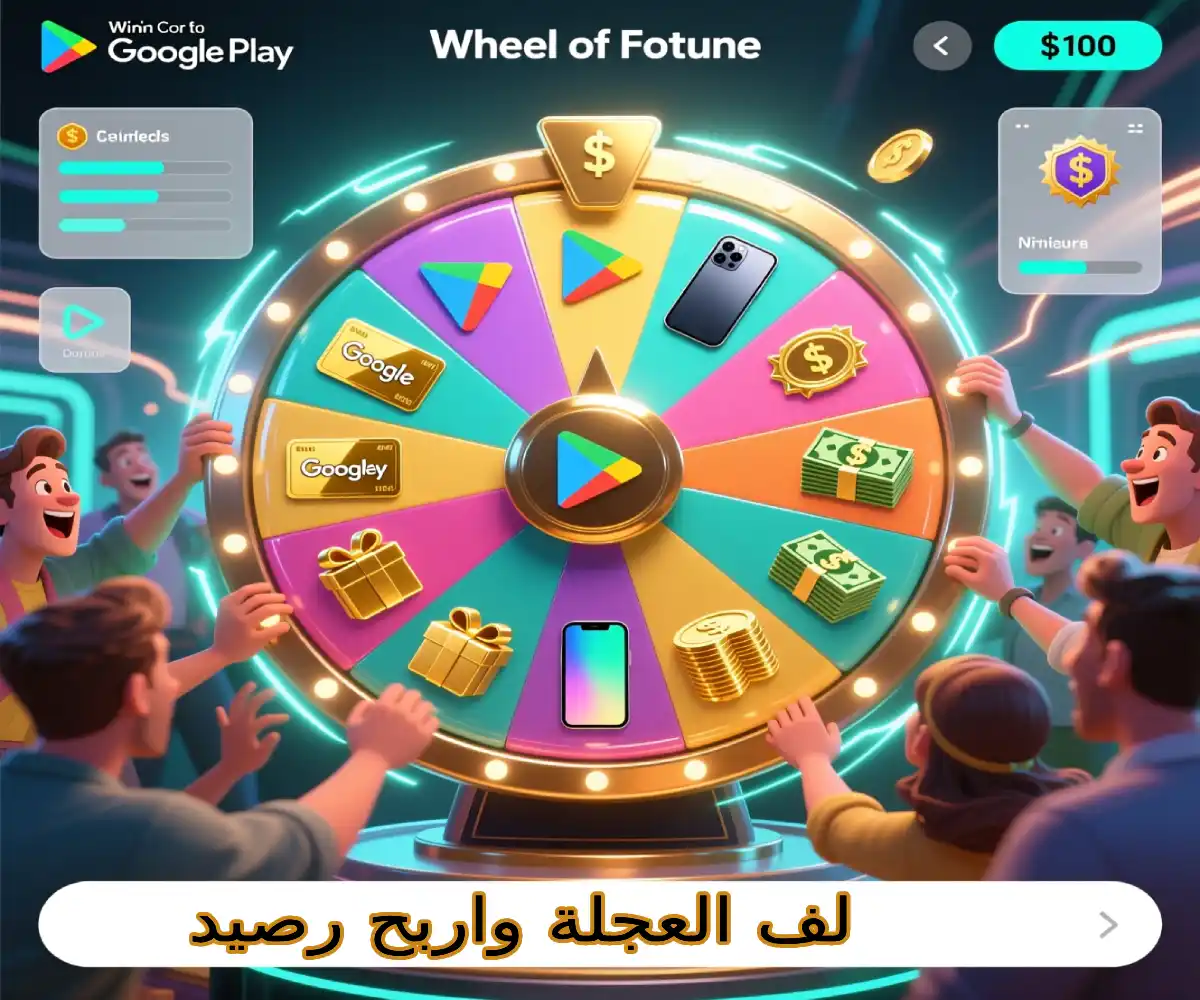 لف العجلة واربح رصيد Google Play